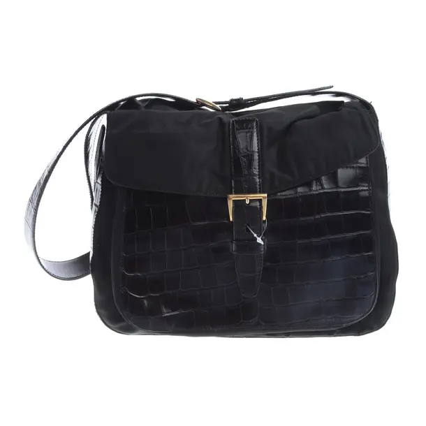 Shoulder Bag in Black, Leather, Prada