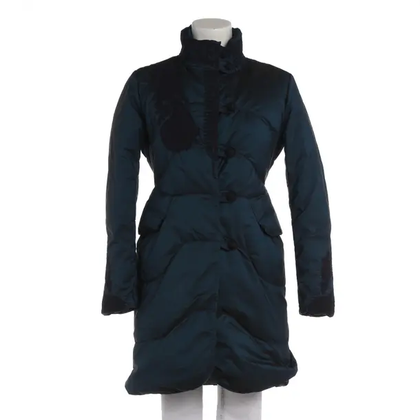 Down Puffer Coat in Blue, Polyester, Ermanno Scervino