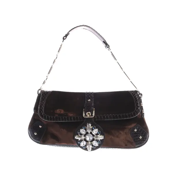 Abendtasche, in Dunkelbraun, Baumwolle, Dolce & Gabbana