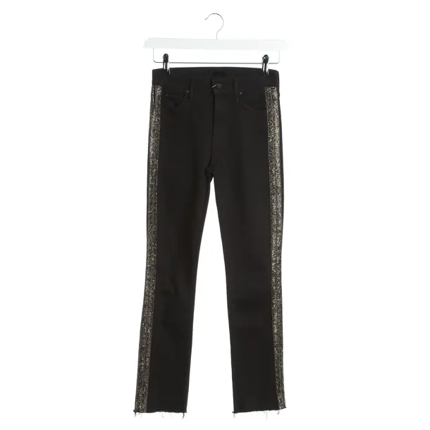 Straight Fit Jeans in Black, Cotton, Mother