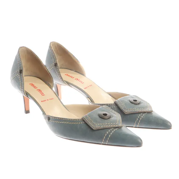 Heeled Sandals in Blue, , Miu Miu