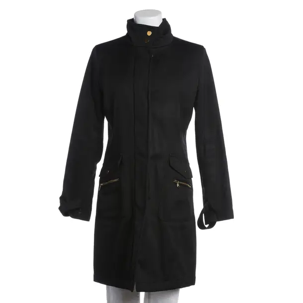 Mid-Season Coat in Black, Polyester, Fay