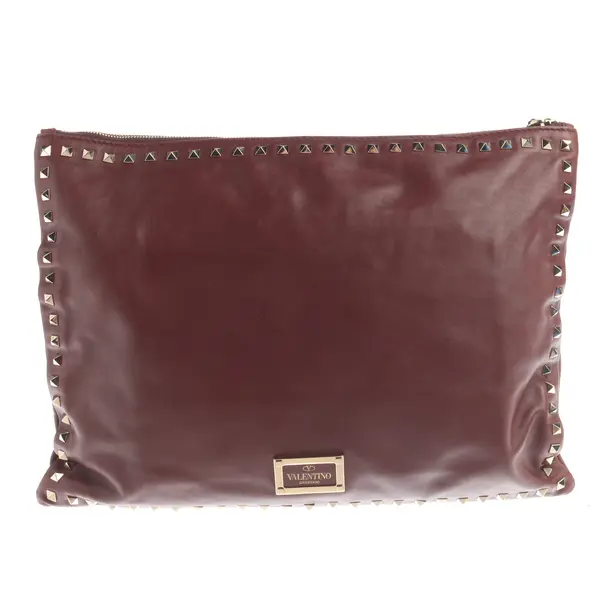 Clutch, in Braun, Leder, Valentino