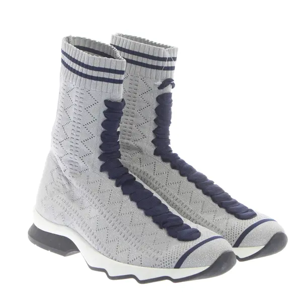 High-Top Sneakers in Metallic, , Fendi