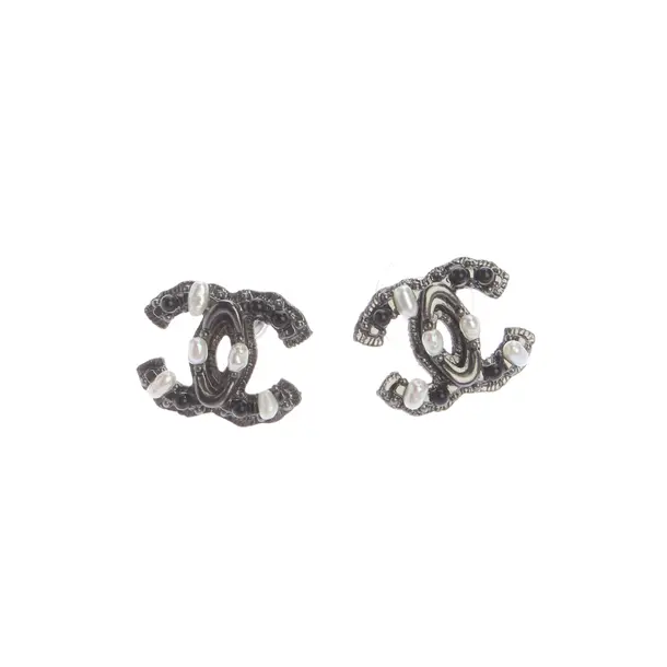 Ohrringe in Metallic, Metall (metallisch, metallisiert), Chanel