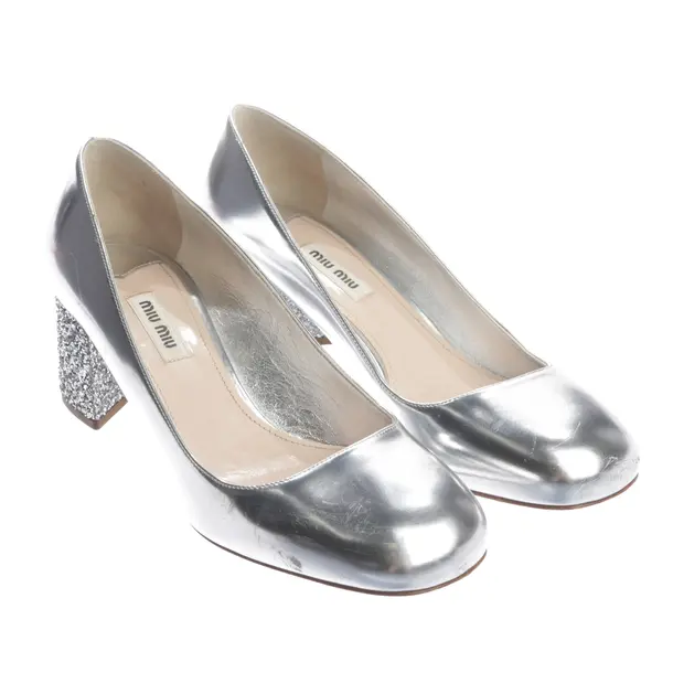 Pumps in Metallic, , Miu Miu