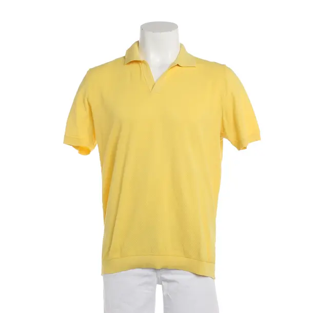 Poloshirt in Gelb, Baumwolle, Roberto Collina