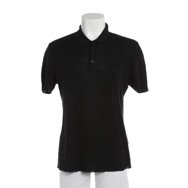 Poloshirt in Schwarz, Leinen, Roberto Collina