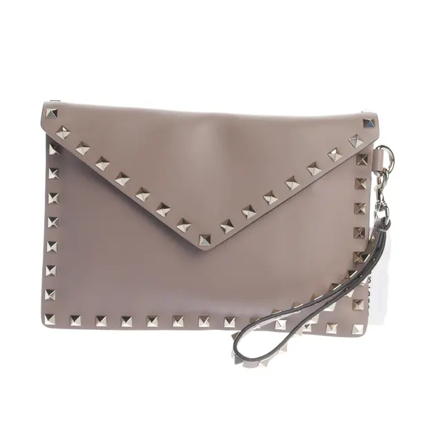 Clutch, in Hellrosa, Leder, Valentino