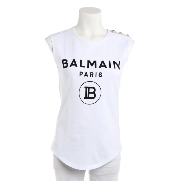 Top, in Weiß, Baumwolle, Balmain