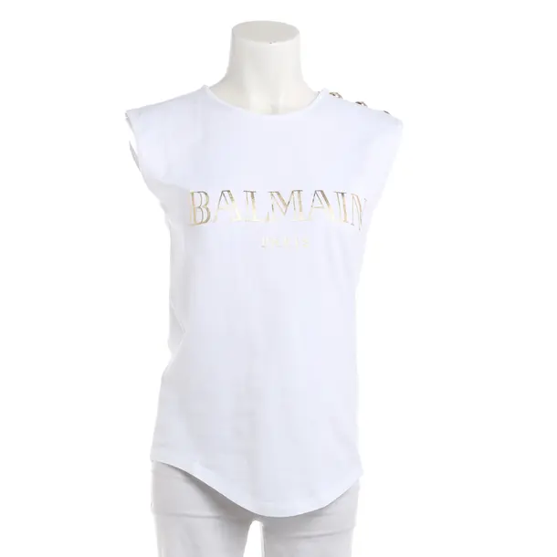 Top, in Weiß, Baumwolle, Balmain