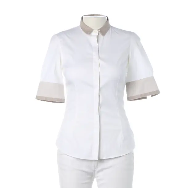 Blouse, in White, Cotton, Brunello Cucinelli