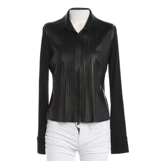 Bluse, in Schwarz, Leder, Brunello Cucinelli