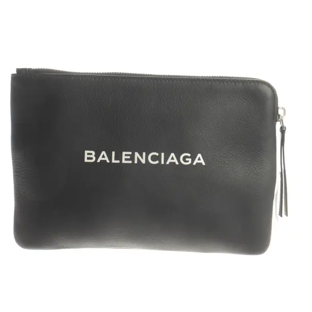 Clutch Bag, in Black, Leather, Balenciaga