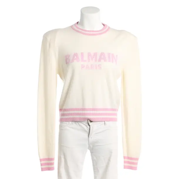 Pullover, in Cream, Wolle, Balmain
