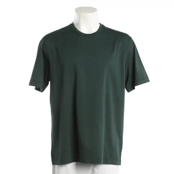 T-Shirt, in Dunkelgrün, Baumwolle, Roberto Collina