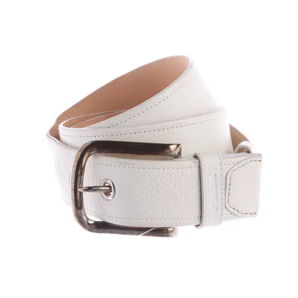 Belt, in White, Leather, Prada