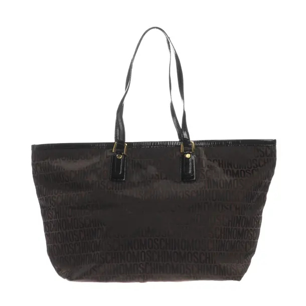 Schultertasche, in Dunkelbraun, Polyester, Moschino