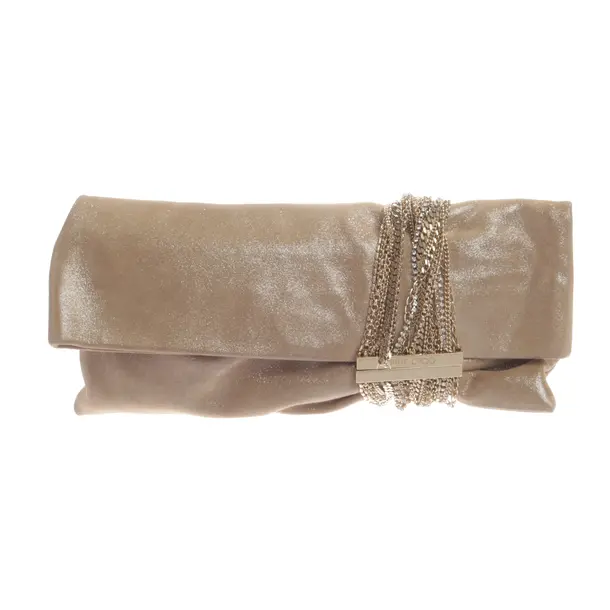Clutch Bag, in Gold, Leather, Jimmy Choo