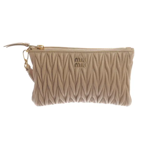 Clutch, in Hellbraun, Leder, Miu Miu