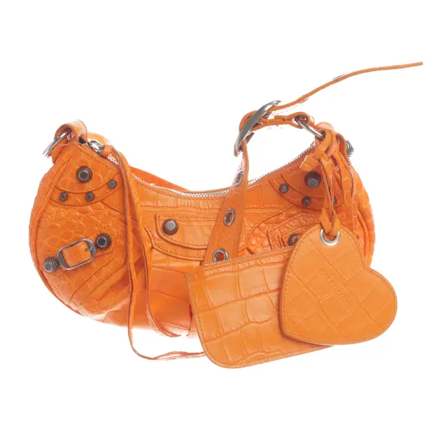 Shoulder Bag, in Dark Orange, Leather, Balenciaga