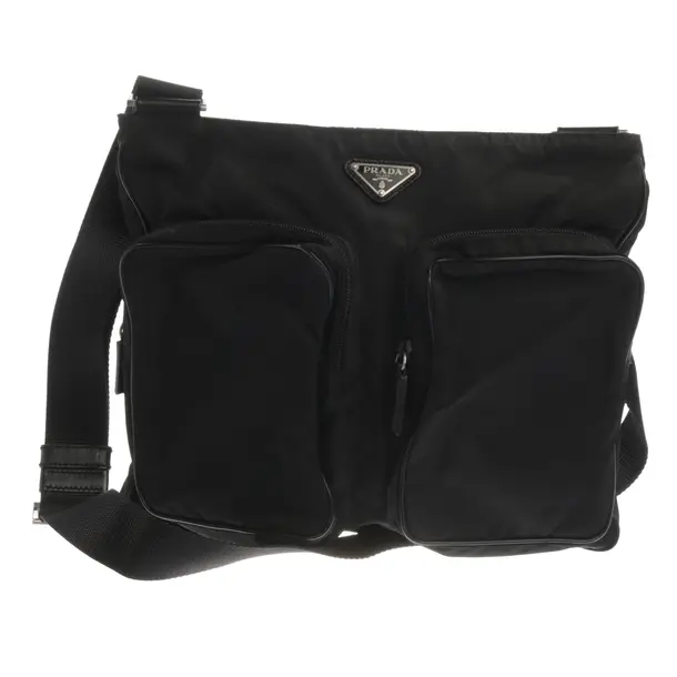 Schultertasche, in Schwarz, Polyamid, Prada