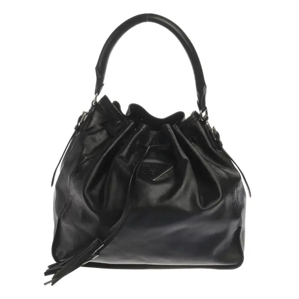 Bucket Bag, in Schwarz, Leder, Prada