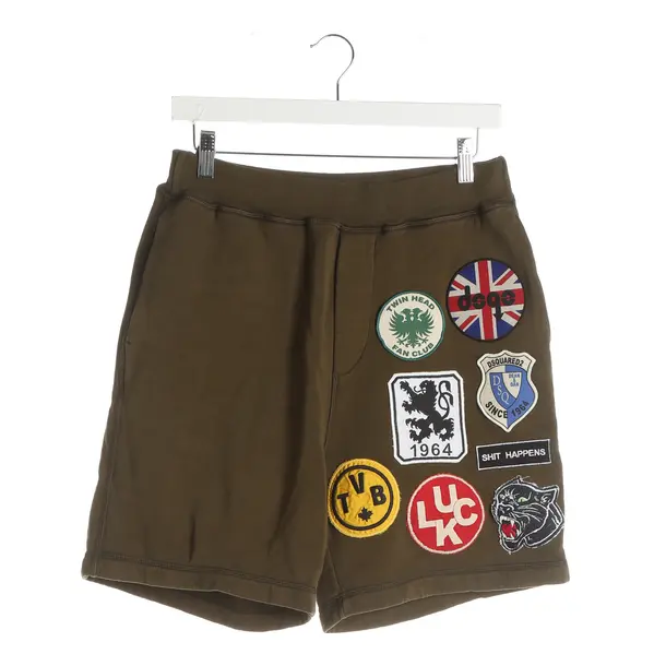 Shorts, in Dunkelgrün, Baumwolle, Dsquared