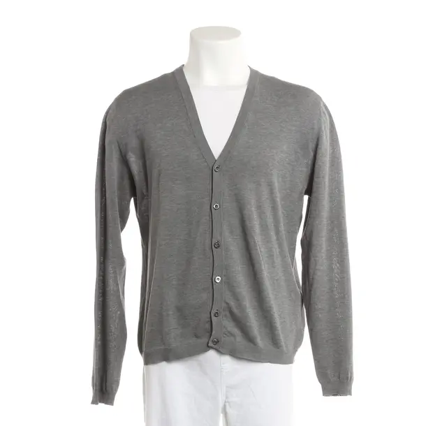Cardigan, in Gray, Cotton, Prada