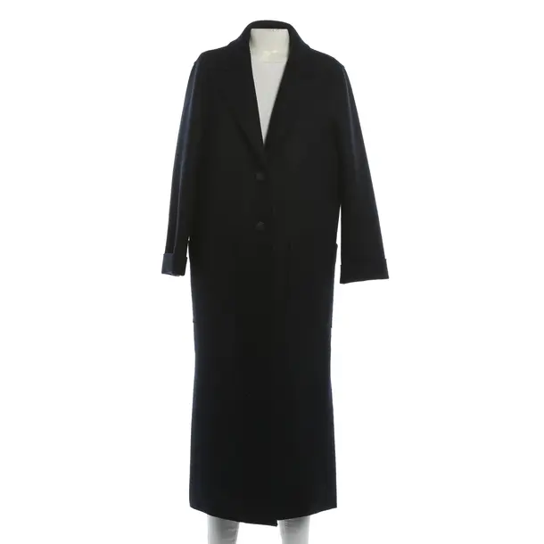 Mid-Season Coat, in Navy, Wool, Harris Wharf London