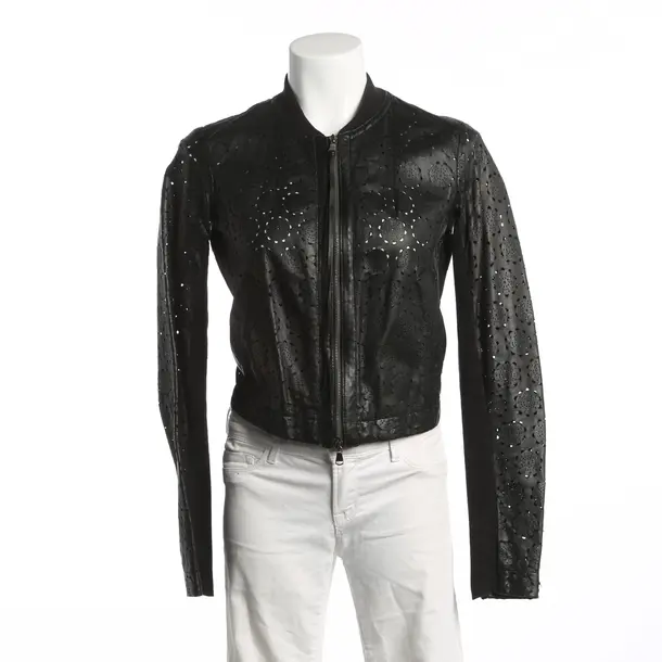 Lederjacke, in Schwarz, Leder, Twin Set