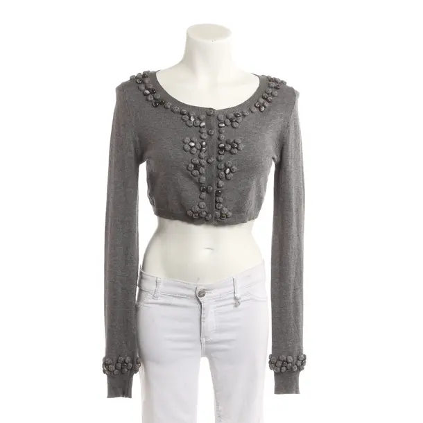 Strickjacke, in Grau, Baumwolle, Twin Set