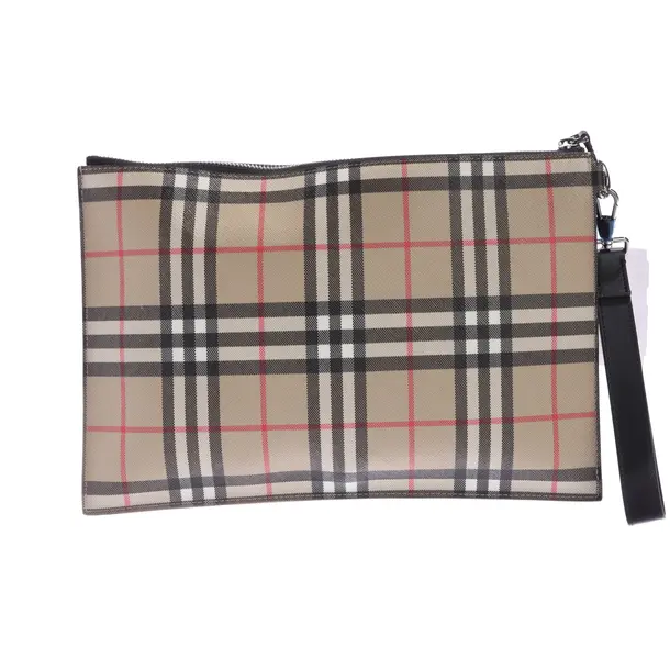 Clutch, in Beige, Leder, Burberry