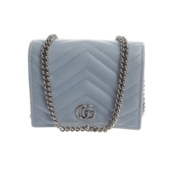 Wallet on Chain, in Light Blue, Leather, Gucci