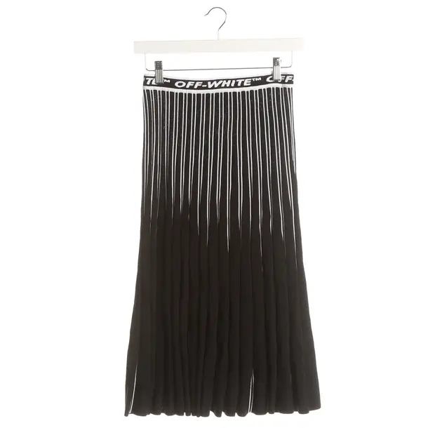 Skirt, in Black, Viscose, Off-White