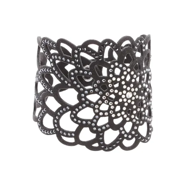 Bracelet, in Black, Other Fibers, Swarovski