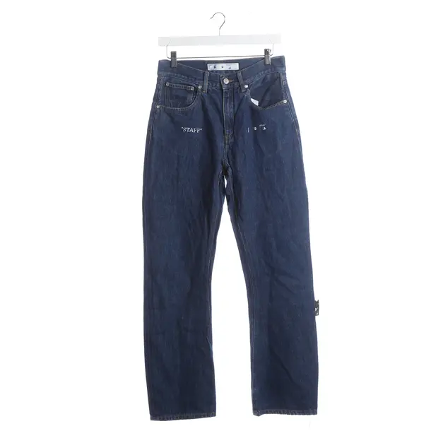 Jeans Straight Fit, in Blau, Baumwolle, Off-White