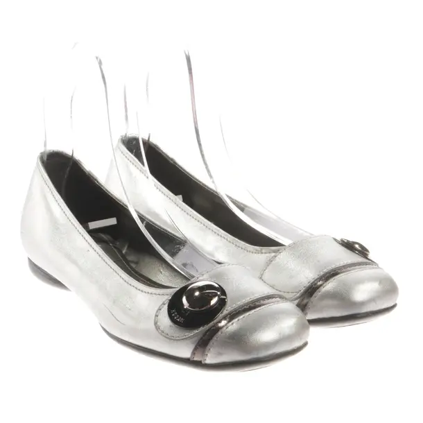 Ballet Flats, in Silver, Hogan