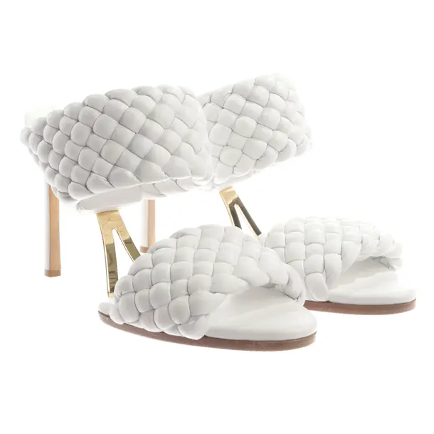 Heeled Sandals, in White, Bottega Veneta