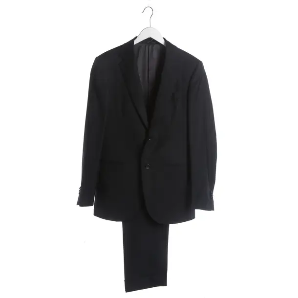 Suit, in Black, Wool, Caruso