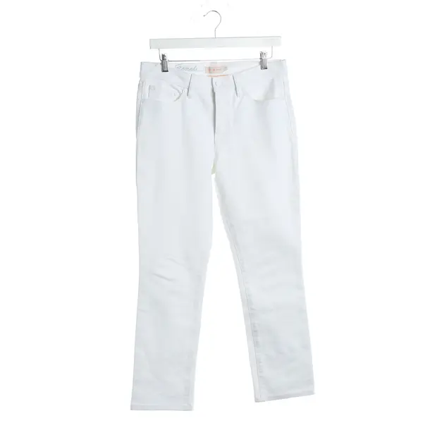 Straight Fit Jeans, in White, Cotton, Tory Burch