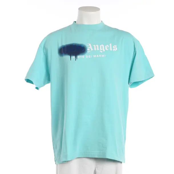 T-Shirt, in Turquoise, Cotton, Palm Angels