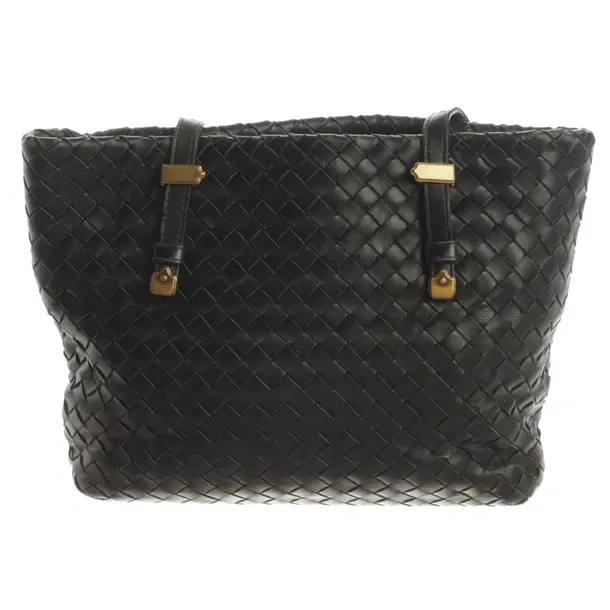 Schultertasche, in Schwarz, Leder, Bottega Veneta