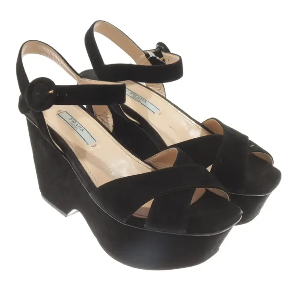 Heeled Sandals, in Black, Prada