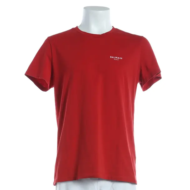 T-Shirt, in Red, Cotton, Balmain