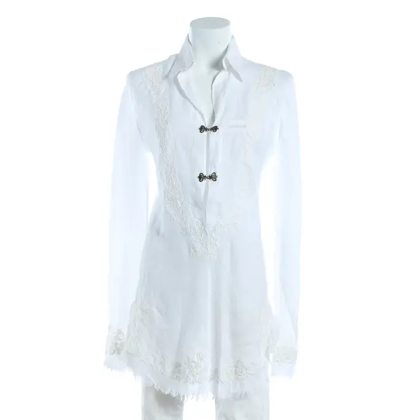 Blouse, in White, Leinen, Ermanno Scervino
