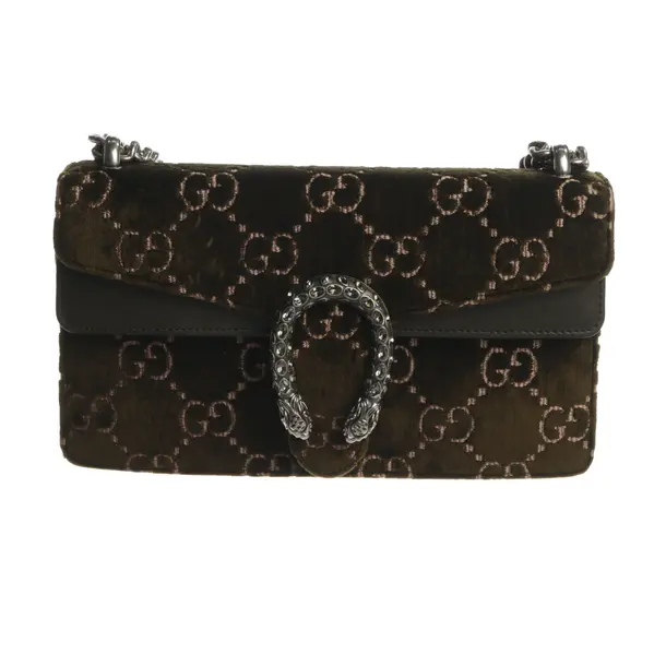 Shoulder Bag, in Dark Green, Veloursleder, Gucci