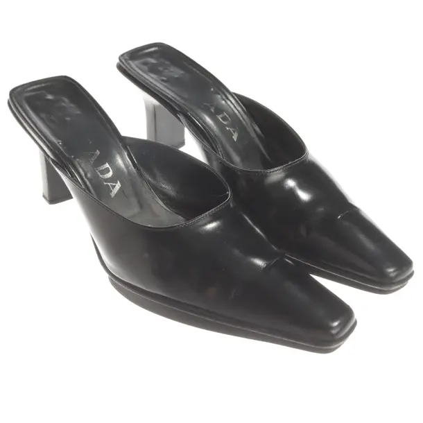 Heeled Mules, in Black, Prada