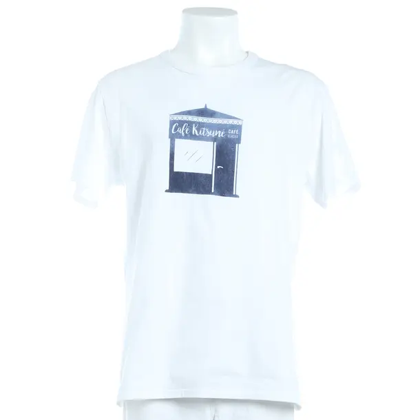 T-Shirt, in White, Baumwolle, Maison Kitsuné