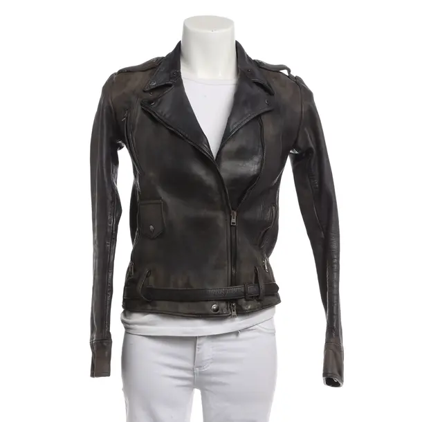 LeatherJacket, in Dark Gray, Leather, Golden Goose